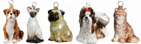 Dog and Cat Christmas Ornaments